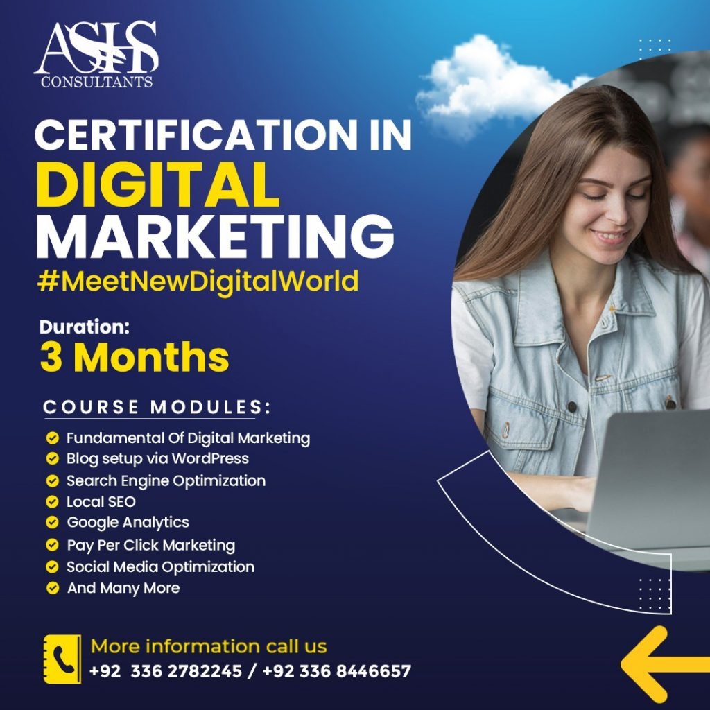 3 months certification in Digital Marketing