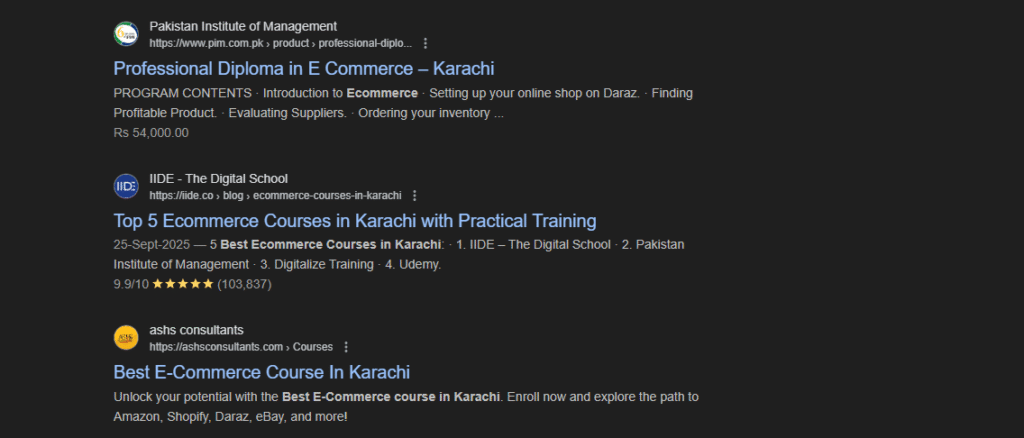 ASHS practical E-commerce learning program